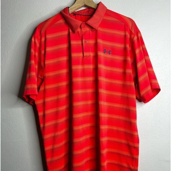Under Armour Other - Under Armour loose heat gear short sleeve polo shirt men’s size XL orange